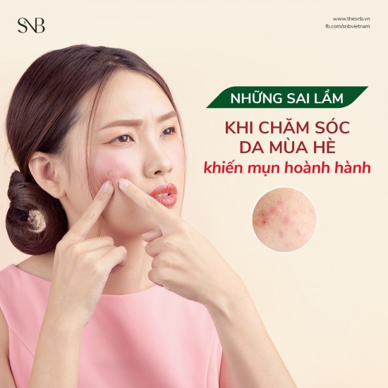 Những sai lầm khi chăm sóc da mùa hè khiến mụn hoành hành.